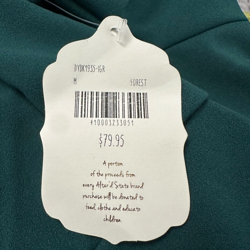 Altar'd State Short Sleeve Tiered Ruffled Mini Dress Size Medium Green NWT! - Picture 5 of 6